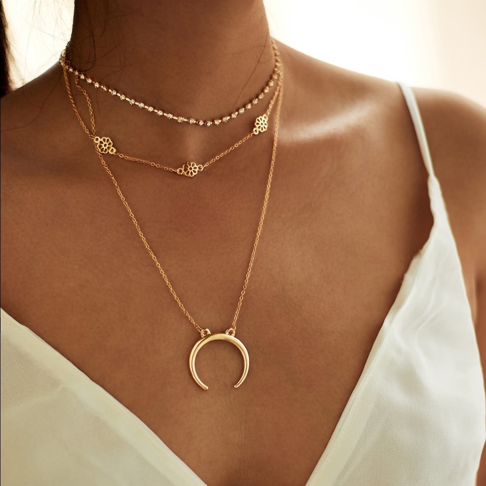 Moon Pendant Chocker Necklace